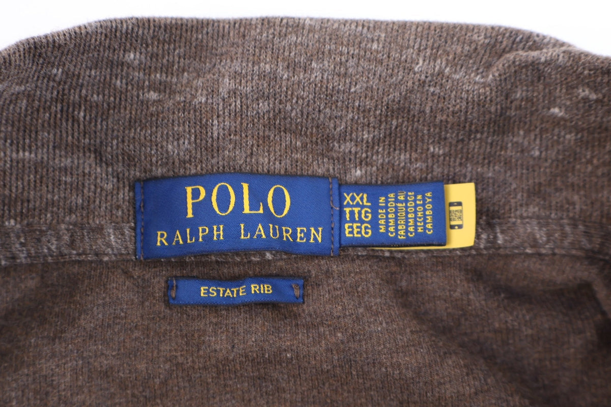 Polo Ralph Lauren Embroidered Logo Brown Quarter Zip Pullover