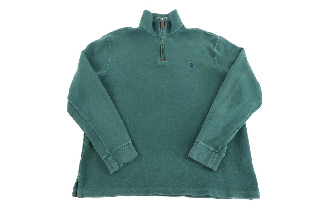 Polo Ralph Lauren Embroidered Logo Green Quarter Zip Pullover
