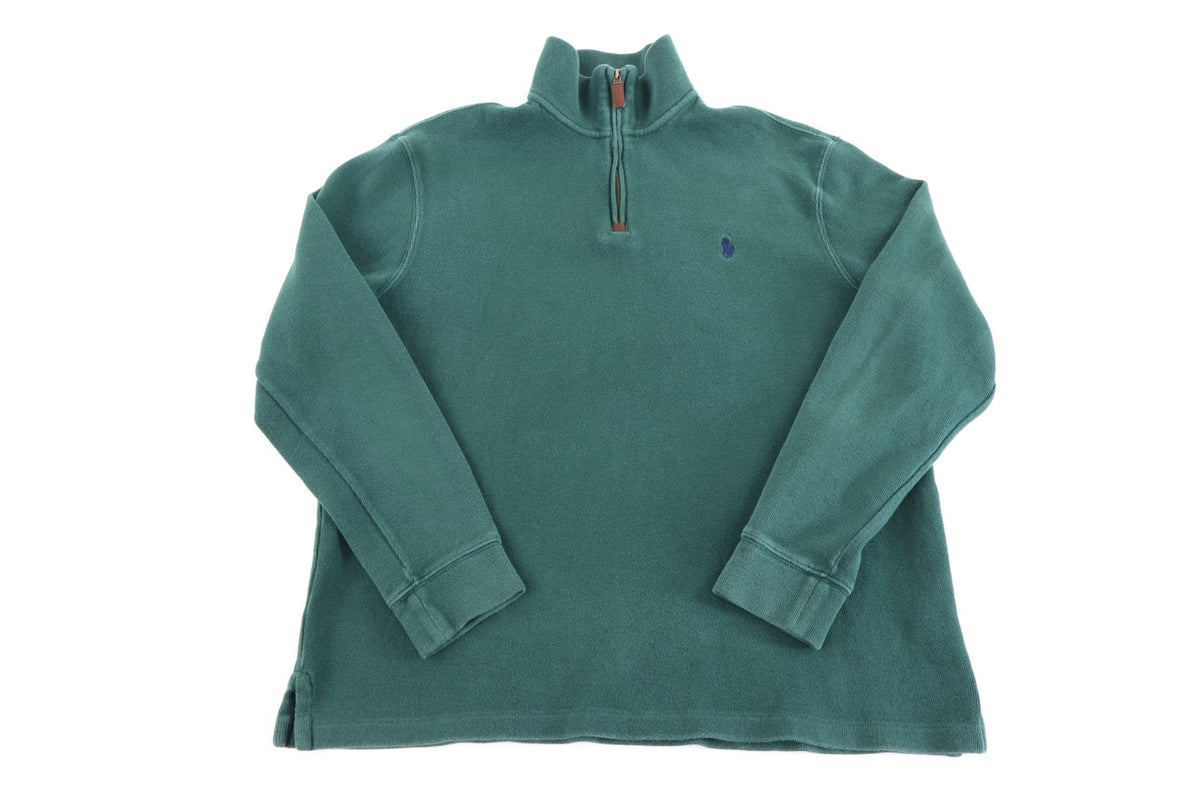 Polo Ralph Lauren Embroidered Logo Green Quarter Zip Pullover