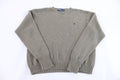 Poo by Ralph Lauren Embroidered Logo Grey Knit Sweater
