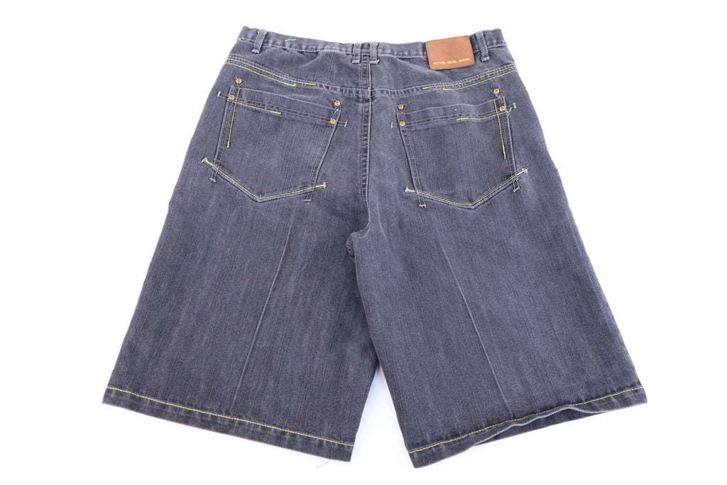 Royal Blue Black Denim Shorts product image 1