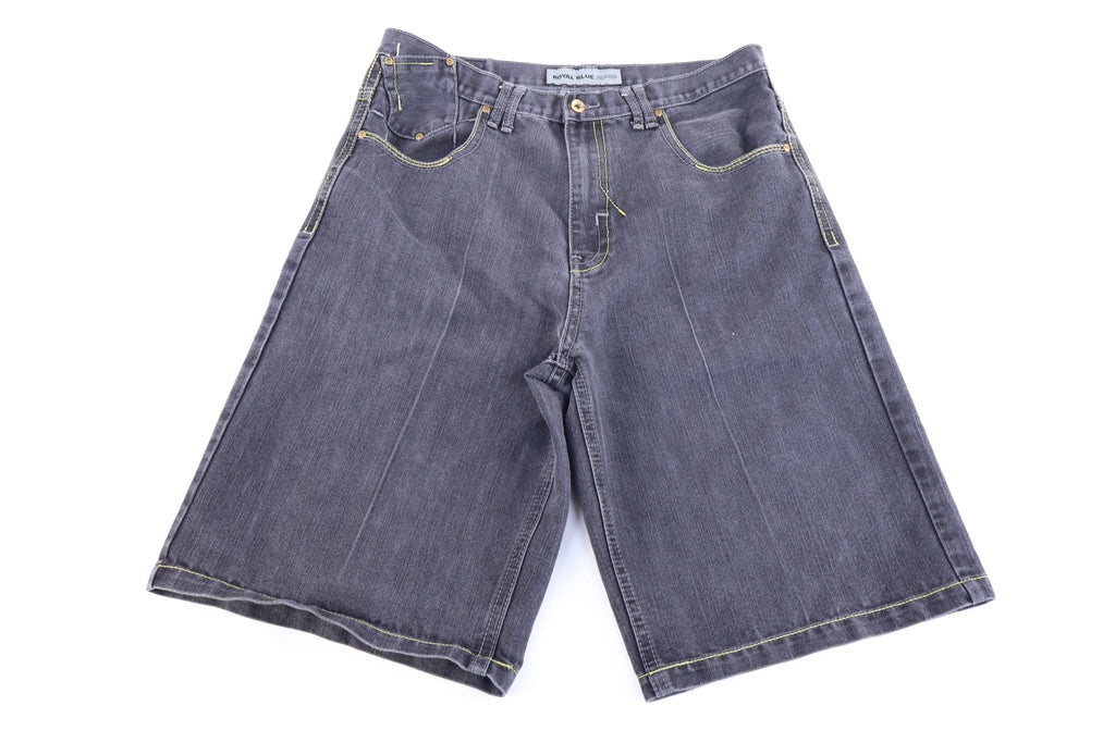 Royal Blue Black Denim Shorts product image 2