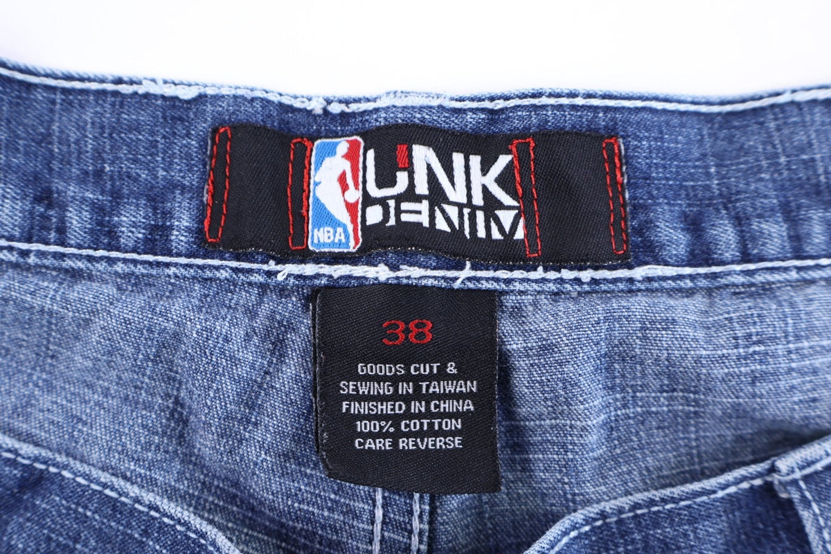 Vintage New York Knicks Basketball Embroidered Denim Shorts product image 4