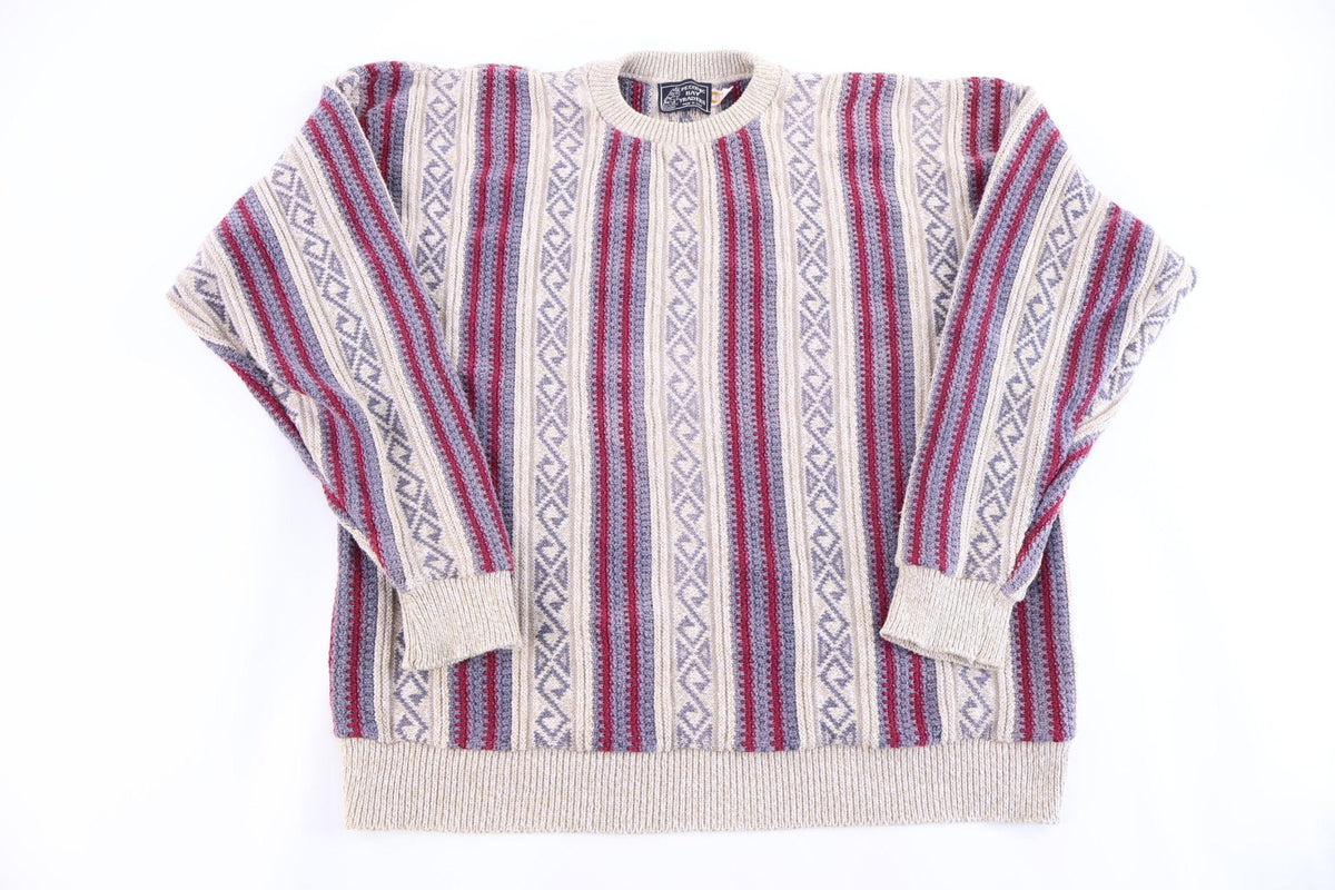 Vintage Peconic Bay Trader's Multipattern Knit Sweater