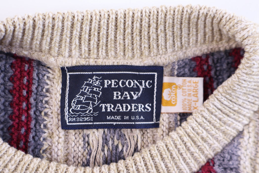 Vintage Peconic Bay Trader's Multipattern Knit Sweater
