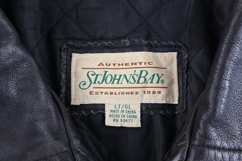 Vintage St. John's Bay Full Zip Black Leather Jacket product image 4