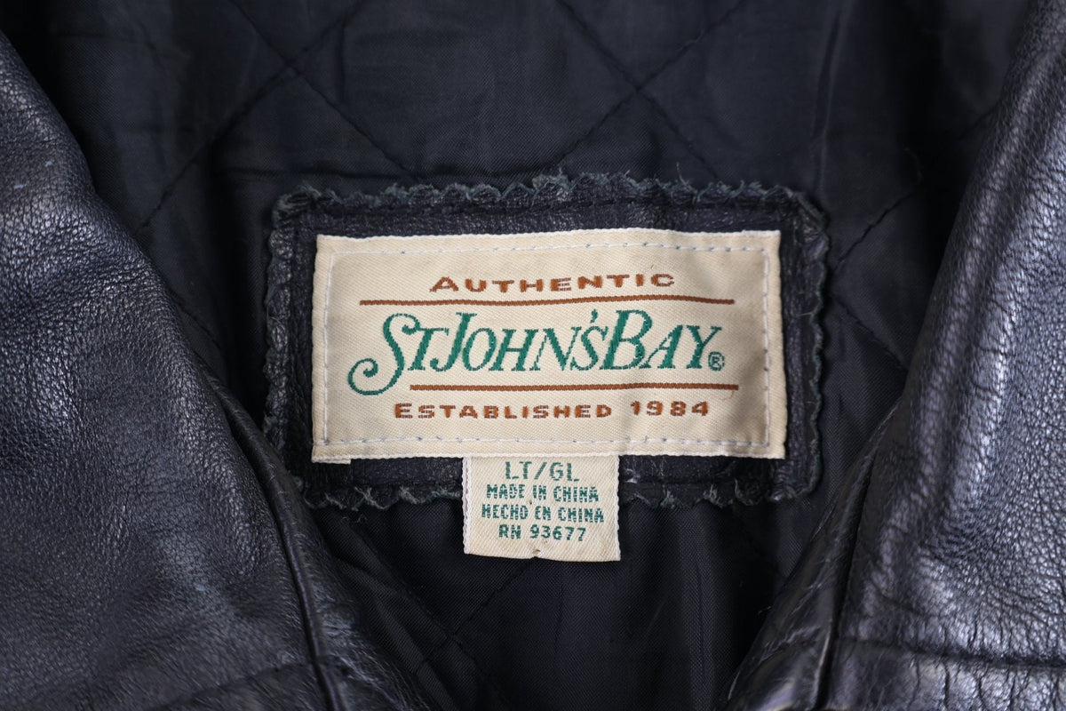 Vintage St. John's Bay Full Zip Black Leather Jacket product image 4