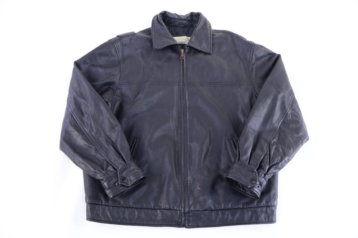 Vintage St. John's Bay Full Zip Black Leather Jacket product image 1
