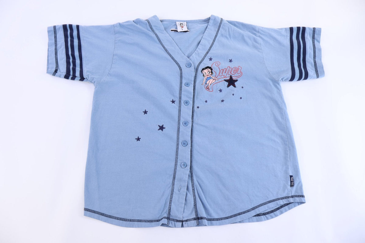 Women's 2002 Betty Boop Embroidered Graphic Button Down