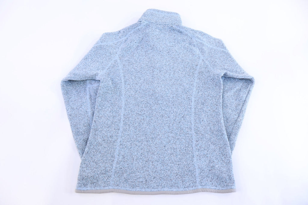 Women's Patagonia Logo Patch Blue Quarter Zip Fleece Pullover