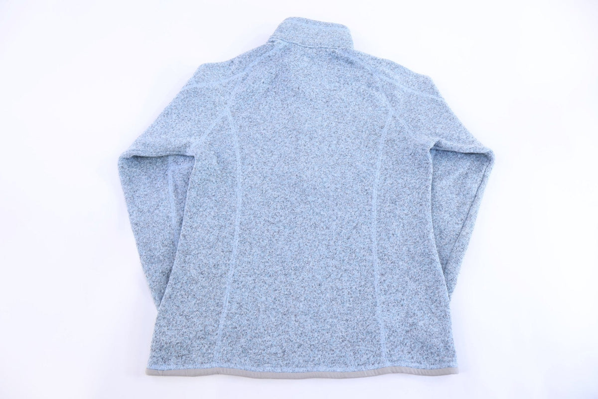 Women's Patagonia Logo Patch Blue Quarter Zip Fleece Pullover
