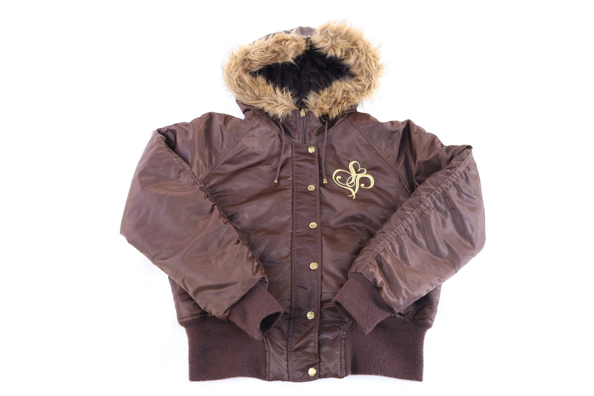 Women's Southpole Brown Full Zip Puffer Jacket product image 1