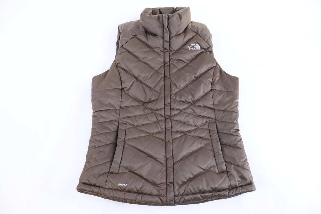Women's The North Face Embroidered Logo Brown Full Zip Vest