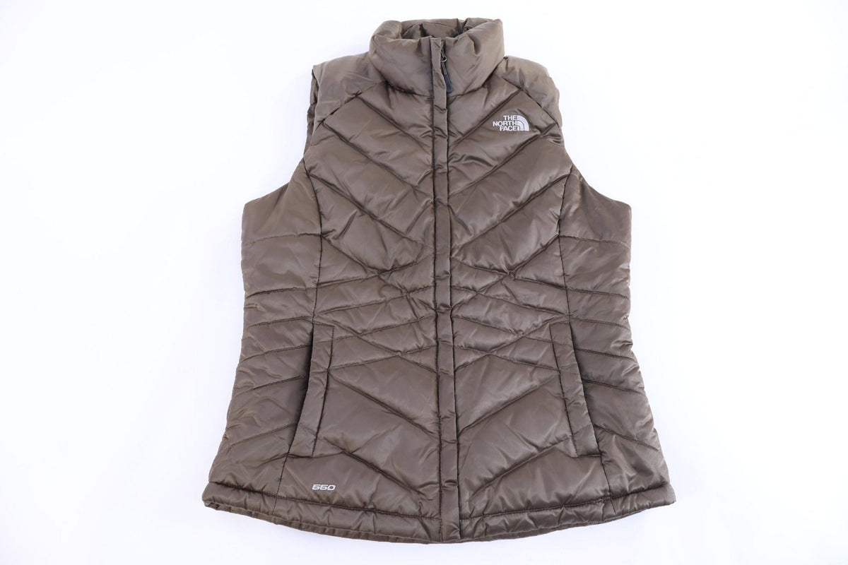 Women's The North Face Embroidered Logo Brown Full Zip Vest